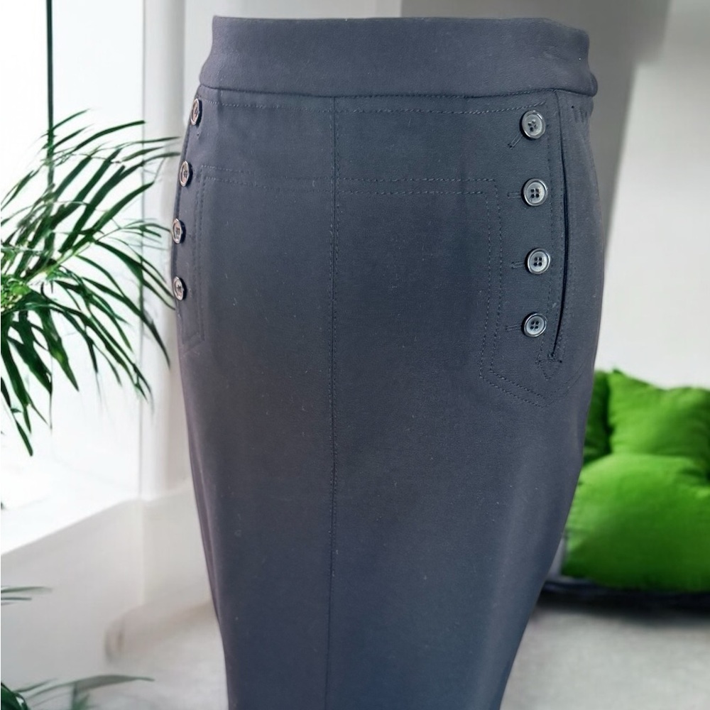 The Limited Black Button Detail Pencil Skirt Size 2 Office Workwear‎ Classic